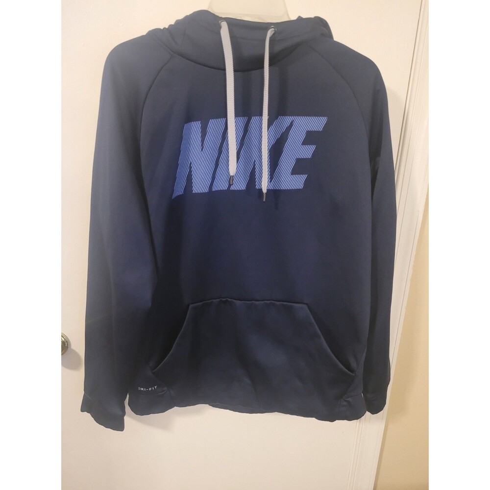 Nike Dri-Fit Blue Pullover Athletic Hoodie Mens Size L